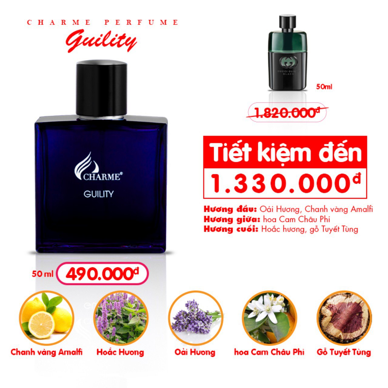 Nước Hoa Nam Charme Guility 50ml