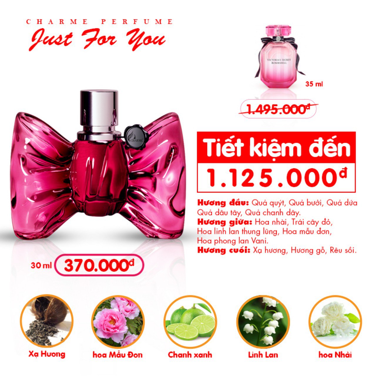 Nước Hoa Nữ Charme Just For You 30ml