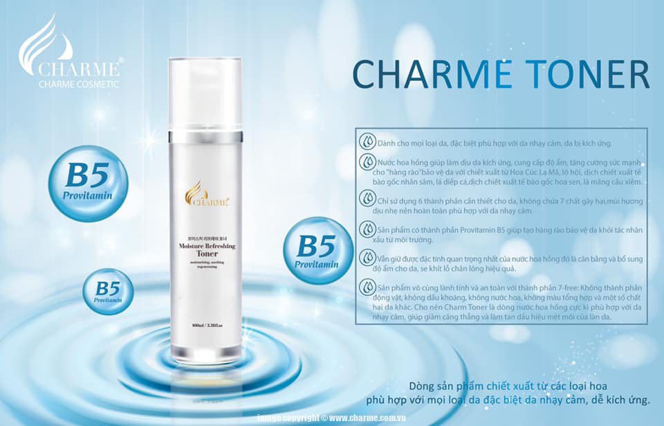 Charme Toner – Nước Cân Bằng Da 100ml – Made in Korea