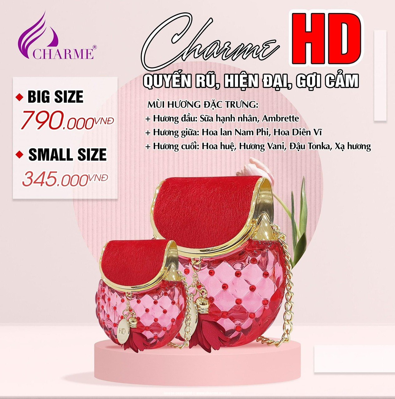 Nước Hoa Nữ Hình Dạng Túi Xách Charme HD 65ml