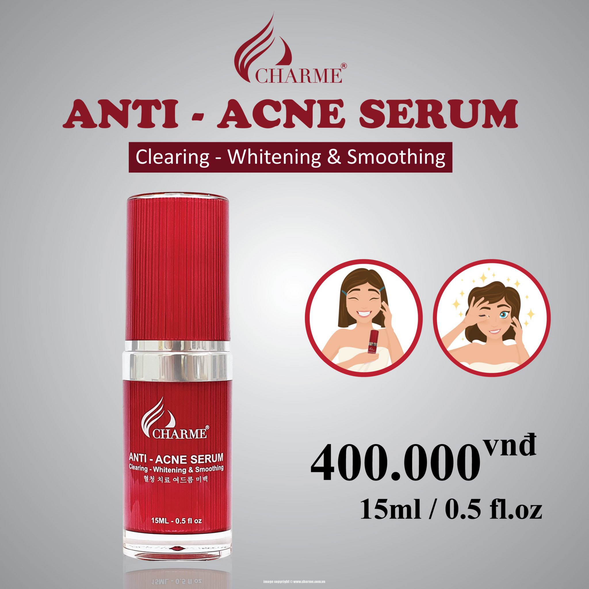 Serum Thông Đỏ Trắng Da Ngừa Mụn Charme Anti Acne Whitening Cream