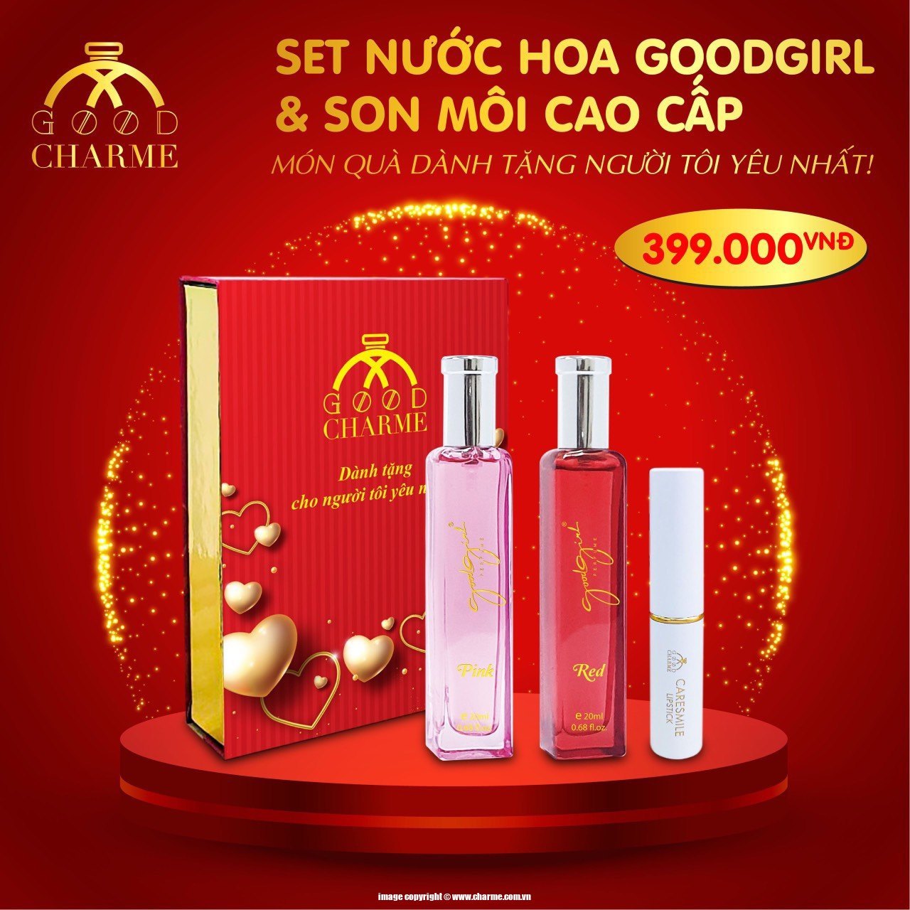 Bộ Gift Set Good Charme 2 Chai Good Girl Perfume 20ml (Pink & Black)