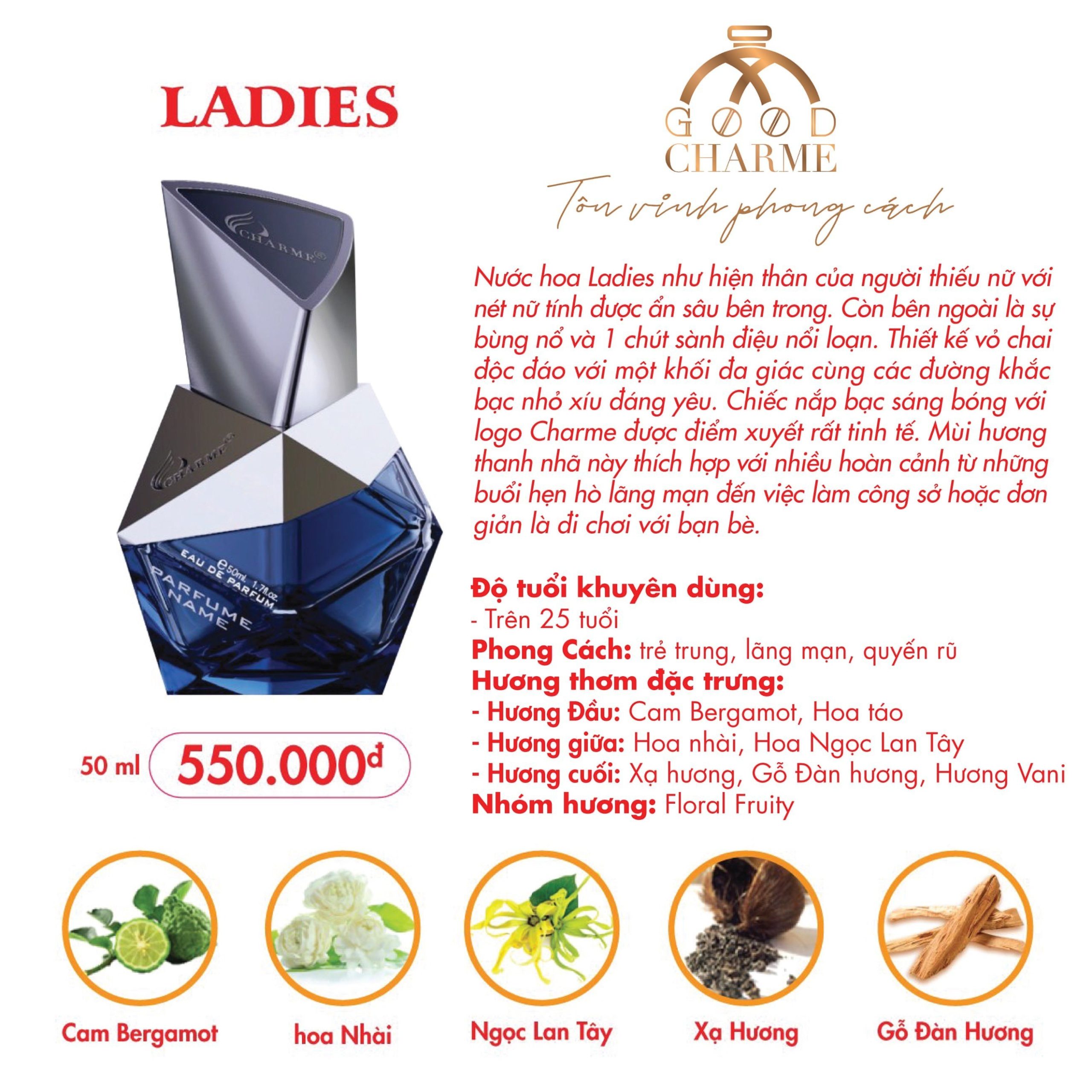 Nước Hoa Nữ Good Charme Ladies 50ml